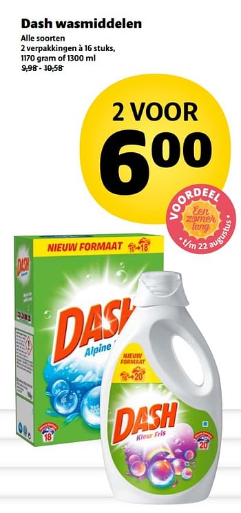 Aanbiedingen Dash wasmiddelen - Dash - Geldig van 04/07/2017 tot 31/12/2017 bij Jumbo Supermarkten