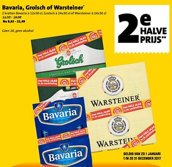 Aanbiedingen Bavaria, grolsch of warsteiner - Huismerk - Jumbo Supermarkten - Geldig van 04/07/2017 tot 31/12/2017 bij Jumbo Supermarkten