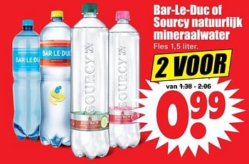 Aanbiedingen Bar-le-duc of sourcy natuurlijk mineraalwater - Huismerk - Dirk - Geldig van 09/07/2017 tot 15/07/2017 bij Lekker Doen