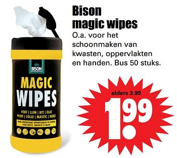 Aanbiedingen Bison magic wipes - Bison - Geldig van 09/07/2017 tot 15/07/2017 bij Lekker Doen