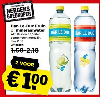 Aanbiedingen Bar-le-duc fruit of mineraalwater - bar le duc - Geldig van 09/07/2017 tot 15/07/2017 bij Plus