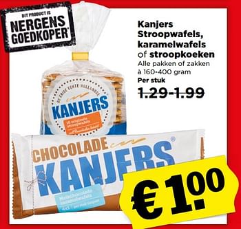 Aanbiedingen Kanjers stroopwafels, karamelwafels of stroopkoeken - Kanjers - Geldig van 09/07/2017 tot 15/07/2017 bij Plus