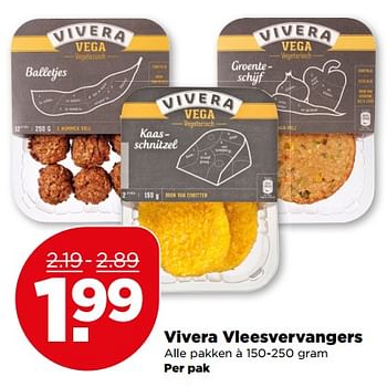 Aanbiedingen Vivera vleesvervangers - Vivera - Geldig van 09/07/2017 tot 15/07/2017 bij Plus