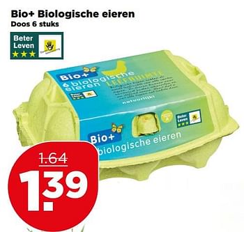 Aanbiedingen Bio+ biologische eieren - Bio+ - Geldig van 09/07/2017 tot 15/07/2017 bij Plus