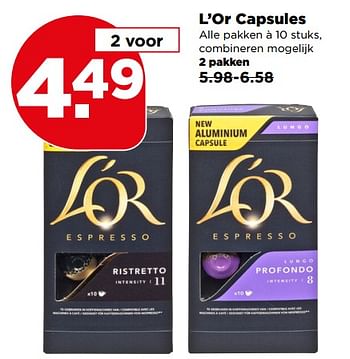 Aanbiedingen L`or capsules - Douwe Egberts - Geldig van 09/07/2017 tot 15/07/2017 bij Plus