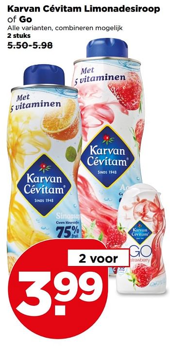 Aanbiedingen Karvan cévitam limonadesiroop of go - Karvan Cévitam - Geldig van 09/07/2017 tot 15/07/2017 bij Plus