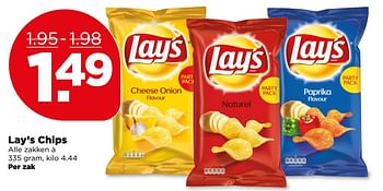 Aanbiedingen Lay`s chips - Lay's - Geldig van 09/07/2017 tot 15/07/2017 bij Plus