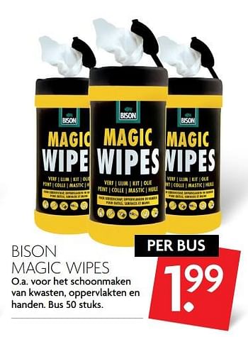 Aanbiedingen Bison magic wipes - Bison - Geldig van 09/07/2017 tot 15/07/2017 bij Deka Markt