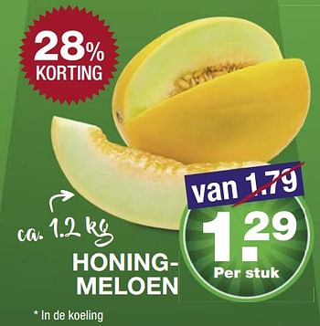 Aanbiedingen Honingmeloen - Huismerk - Aldi - Geldig van 09/07/2017 tot 15/07/2017 bij Aldi