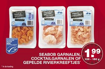 Aanbiedingen Seabob garnalen, cocktailgarnalen of gepelde rivierkreeftjes - Huismerk - Aldi - Geldig van 09/07/2017 tot 15/07/2017 bij Aldi