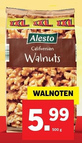 Aanbiedingen Walnoten - Alesto - Geldig van 09/07/2017 tot 16/07/2017 bij Lidl