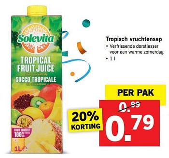 Aanbiedingen Tropisch vruchtensap - Solevita - Geldig van 09/07/2017 tot 16/07/2017 bij Lidl