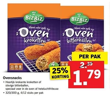 Aanbiedingen Ovensnacks - BizBiz - Geldig van 09/07/2017 tot 16/07/2017 bij Lidl