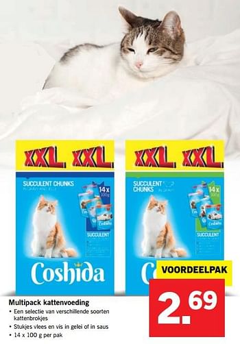 Aanbiedingen Multipack kattenvoeding - Coshida - Geldig van 09/07/2017 tot 16/07/2017 bij Lidl