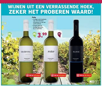 Aanbiedingen Pošip - Witte wijnen - Geldig van 09/07/2017 tot 16/07/2017 bij Lidl