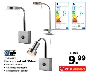 Aanbiedingen Livarnolux klem- of stekker-led-lamp - livarnolux - Geldig van 09/07/2017 tot 16/07/2017 bij Lidl