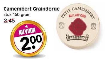 Aanbiedingen Camembert graindorge - Petit camembert - Geldig van 09/07/2017 tot 15/07/2017 bij Em-té
