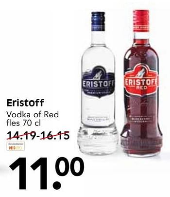 Aanbiedingen Eristoff vodka of red - Eristoff - Geldig van 09/07/2017 tot 15/07/2017 bij Em-té