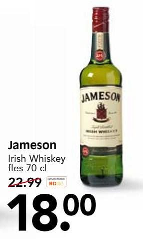 Aanbiedingen Jameson irish whiskey - Jameson - Geldig van 09/07/2017 tot 15/07/2017 bij Em-té