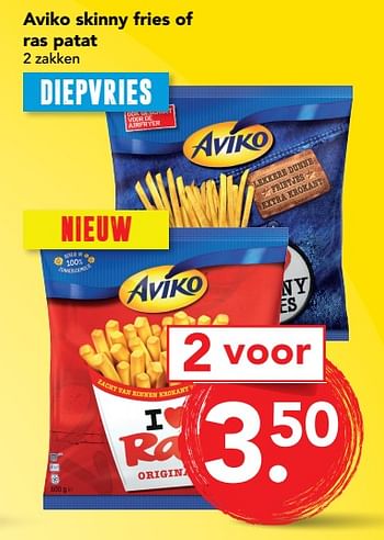 Aanbiedingen Aviko skinny fries of ras patat - Aviko - Geldig van 09/07/2017 tot 15/07/2017 bij Deen Supermarkten