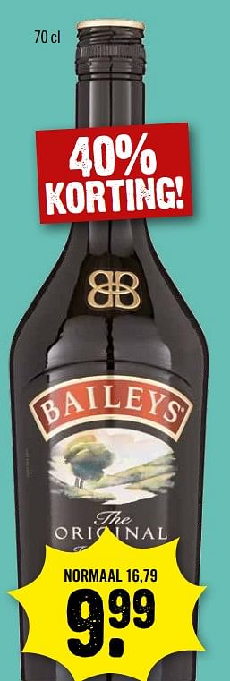 Aanbiedingen Baileys the original - Baileys - Geldig van 09/07/2017 tot 15/07/2017 bij Dirk III