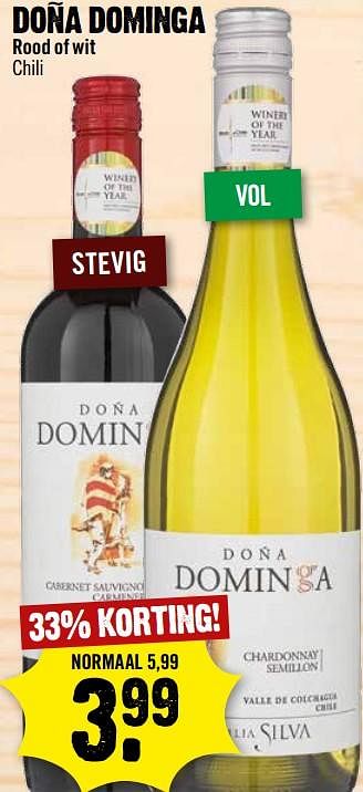 Aanbiedingen Dona dominga - Rode wijnen - Geldig van 09/07/2017 tot 15/07/2017 bij Dirk III