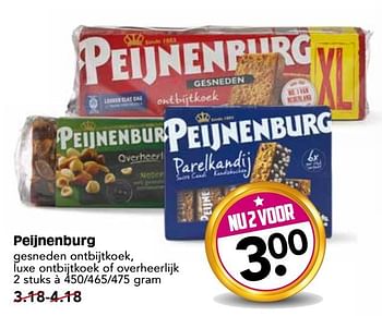 Aanbiedingen Peijnenburg gesneden ontbijtkoek, luxe ontbijtkoek of overheerlijk - Peijnenburg - Geldig van 09/07/2017 tot 15/07/2017 bij Em-té