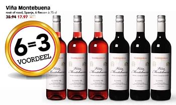 Aanbiedingen Viña montebuena - Rode wijnen - Geldig van 09/07/2017 tot 15/07/2017 bij Em-té