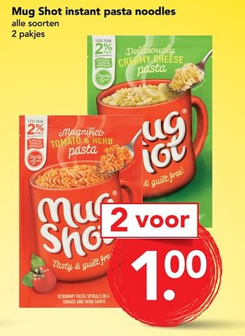 Aanbiedingen Mug shot instant pasta noodles - Huismerk deen supermarkt - Geldig van 09/07/2017 tot 15/07/2017 bij Deen Supermarkten