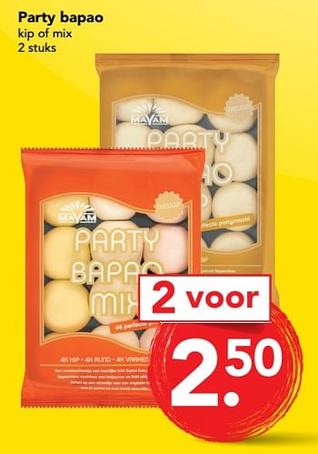Aanbiedingen Party bapao - Mayam - Geldig van 09/07/2017 tot 15/07/2017 bij Deen Supermarkten