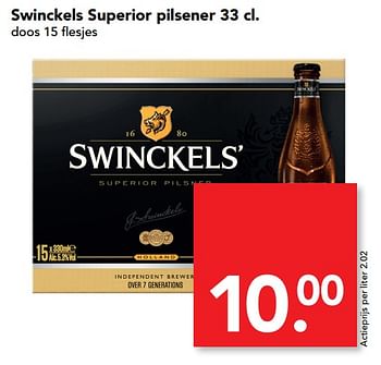 Aanbiedingen Swinckels superior pilsener - Swinckelsâ€™  - Geldig van 09/07/2017 tot 15/07/2017 bij Deen Supermarkten