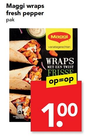 Aanbiedingen Maggi wraps fresh pepper - MAGGI - Geldig van 09/07/2017 tot 15/07/2017 bij Deen Supermarkten