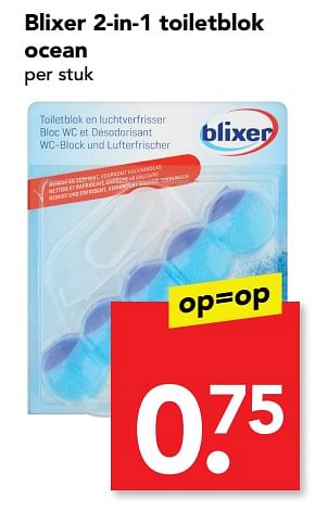 Aanbiedingen Blixer 2-in-1 toiletblok ocean - Blixer - Geldig van 09/07/2017 tot 15/07/2017 bij Deen Supermarkten