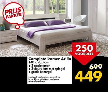 Aanbiedingen Complete kamer arillo - Huismerk - Beter Bed - Geldig van 10/07/2017 tot 16/07/2017 bij Beter Bed