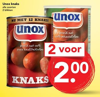 Aanbiedingen Unox knaks - Unox - Geldig van 09/07/2017 tot 15/07/2017 bij Deen Supermarkten