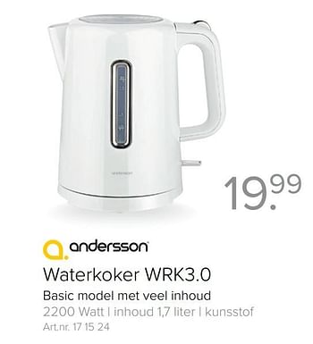 Andersson waterkoker wrk3.0 - bij