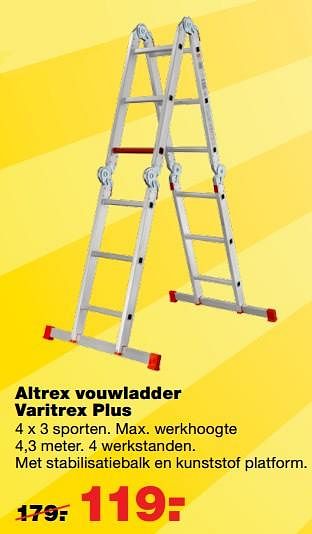 Aanbiedingen Altrex vouwladder varitrex plus - Altrex - Geldig van 10/07/2017 tot 16/07/2017 bij Praxis