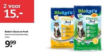 Aanbiedingen Biokat`s classic en fresh - Bio kat`s - Geldig van 10/07/2017 tot 30/07/2017 bij Pets Place