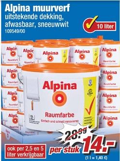 Aanbiedingen Alpina muurverf - Alpina - Geldig van 10/07/2017 tot 16/07/2017 bij Poco