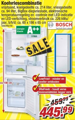 Aanbiedingen Bosch koelvriescombinatie - Bosch - Geldig van 10/07/2017 tot 16/07/2017 bij Poco