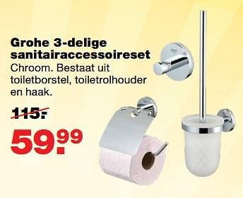 Aanbiedingen Grohe 3-delige sanitairaccessoireset - Grohe - Geldig van 10/07/2017 tot 16/07/2017 bij Praxis