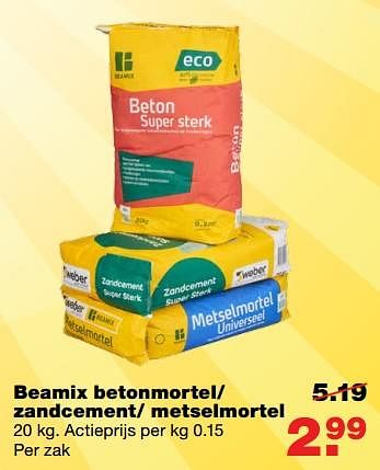 Aanbiedingen Beamix betonmortel- zandcement- metselmortel - Beamix - Geldig van 10/07/2017 tot 16/07/2017 bij Praxis