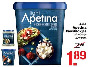 Aanbiedingen Arla apetina kaasblokjes - apetina - Geldig van 10/07/2017 tot 16/07/2017 bij Coop