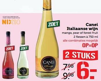 Aanbiedingen Canei italiaanse wijn - Witte wijnen - Geldig van 10/07/2017 tot 16/07/2017 bij Coop