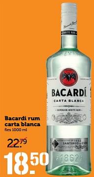 Aanbiedingen Bacardi rum carta blanca - Bacardi - Geldig van 10/07/2017 tot 16/07/2017 bij Coop