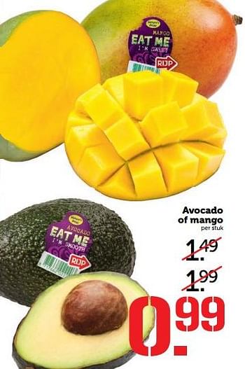 Aanbiedingen Avocado of mango - Eat Me - Geldig van 10/07/2017 tot 16/07/2017 bij Coop