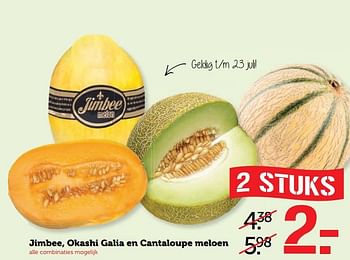 Aanbiedingen Jimbee, okashi galia en cantaloupe meloen - Huismerk - Coop - Geldig van 10/07/2017 tot 16/07/2017 bij Coop