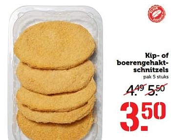 Aanbiedingen Kip- of boerengehaktschnitzels - Huismerk - Coop - Geldig van 10/07/2017 tot 16/07/2017 bij Coop