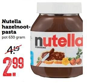 Aanbiedingen Nutella hazelnootpasta - Nutella - Geldig van 10/07/2017 tot 16/07/2017 bij Coop