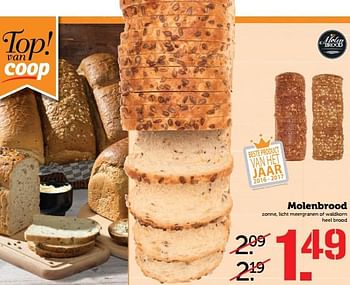 Aanbiedingen Molenbrood zonne, licht meergranen of waldkorn heel brood - Molenbrood - Geldig van 10/07/2017 tot 16/07/2017 bij Coop